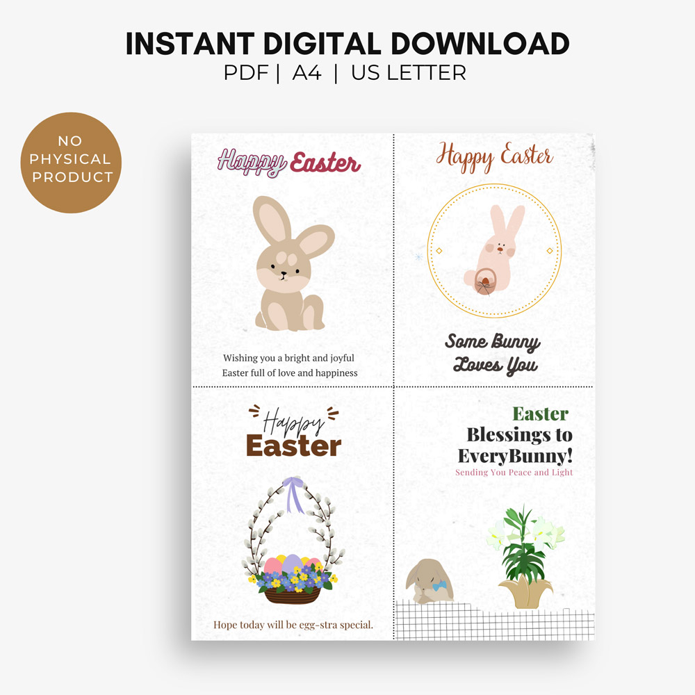 Printable Easter greeting cards