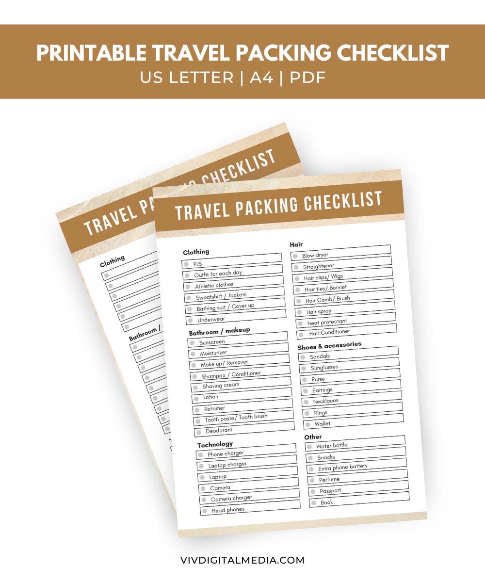 Free Travel Checklist Image